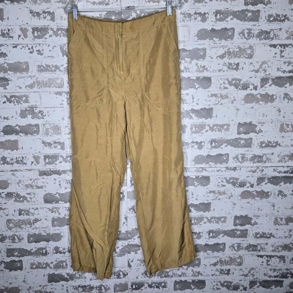 J Crew Womens Straight Leg Lounge Pant Surplus Pockets Tan Ochre Size 12